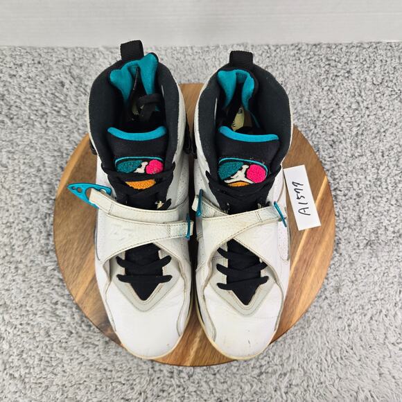 Jordan 8 Retro South Beach 2018 White Turbo Green Sneakers Mens 10 305381-113 - Picture 5 of 12